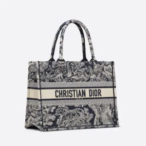 Dior Book Tote Blue Toile De (36 X 27.5 X 16.5 Cm)