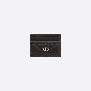 Dior Caro Five-Slot Card Holder Black