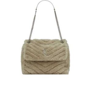 Saint Laurent Niki Medium Chain Bag In Shearling Brown 63318728B361426