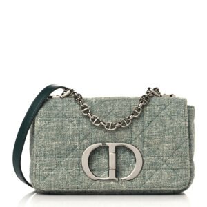 Christian Dior Tweed  Small Caro Bag Light Green