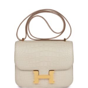 Hermes Constance 18 Beton Matte Alligator Gold Hardware