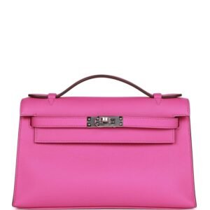 Hermes Kelly Pochette Magnolia Swift Palladium Hardware