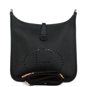 Hermes Evelyne Pm Black Clemence Gold Hardware