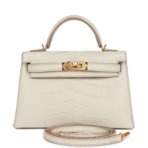Hermes Kelly Sellier 20Cm Beton Matte Alligator Gold Hardware