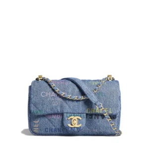 Chanel Large Flap Bag Blue &Amp; Multicolor As3135