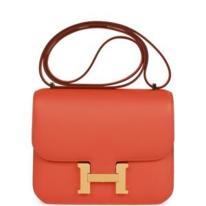 Hermes Constance 18 Orange Swift Gold Hardware