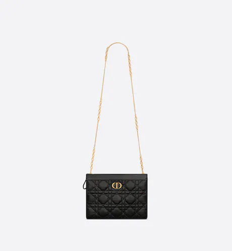 Dior Caro Zipped Pouch With Chain Black - Image 4