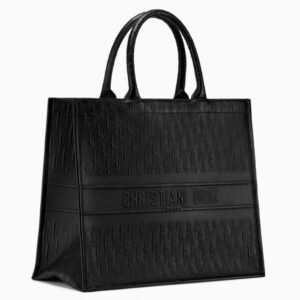 Dior Book Tote Bag In Black  Calfskin