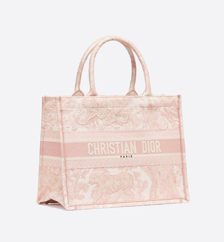 Dior Book Tote Pink Toile De (36 X 27.5 X 16.5 Cm)