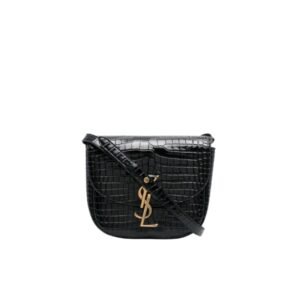 Saint Laurent Kaia Small Embossed Leather Black Bag 18Cm