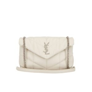 Saint Laurent Loulou Small Chain Bag In Matelasse Y White Silver 29Cm 494699Dv7269207