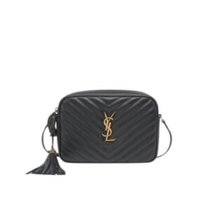 Saint Laurent Lou Camera Bag In Quilted Black Gold Leather 23Cm 612544Dv7071000