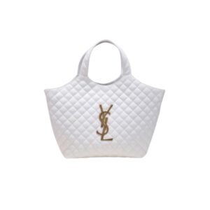 Saint Laurent Icare Maxi Shopping Bag In Quilted Lambskin 58Cm White 698651Aaang1000