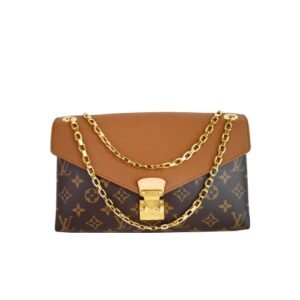 Louis Vuitton Pallas Chain Canvas Monogram Shoulder Bag Brown