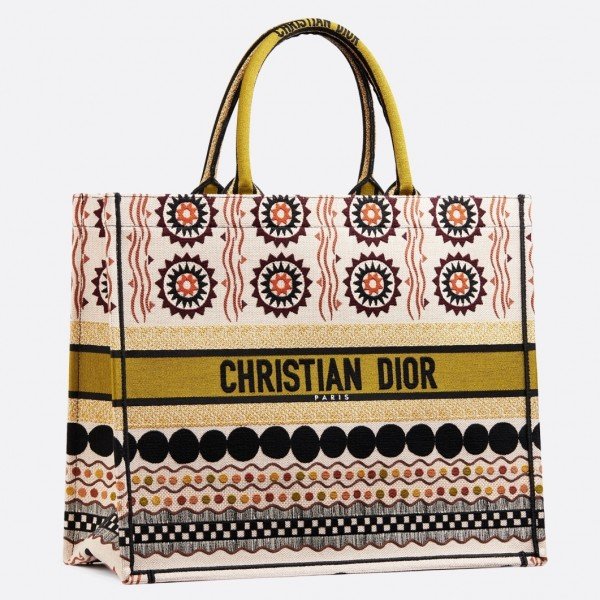 Dior Book Tote Bag In Ed Geometric Canvas