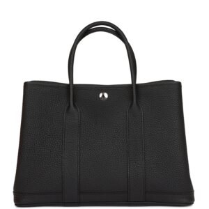 Hermes Garden Party 30 Black Negonda Palladium Hardware