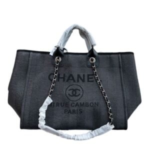Chanel Deauville Medium Canvas Black 38Cm