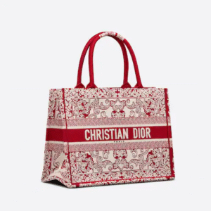 Dior Book Tote White And Red (36 X 27.5 X 16.5 Cm)