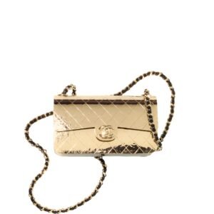 Chanel Flap Bag Gold Metal 18Cm