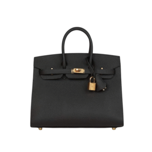 Hermes Birkin Sellier 25 Black Epsom Gold Hardware