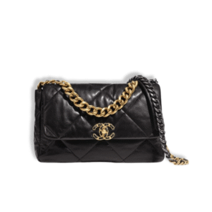 Chanel 19 Flap Bag In Black Lambskin 25Cm