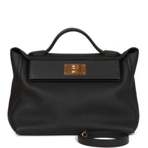 Hermes 24/24 Bag 29 Black Togo And Swift Gold Hardware