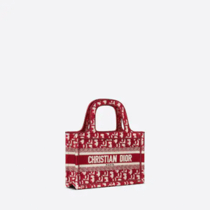 Mini Dior Book Tote Burgundy Dior  (22.5 X 15 X 6 Cm)