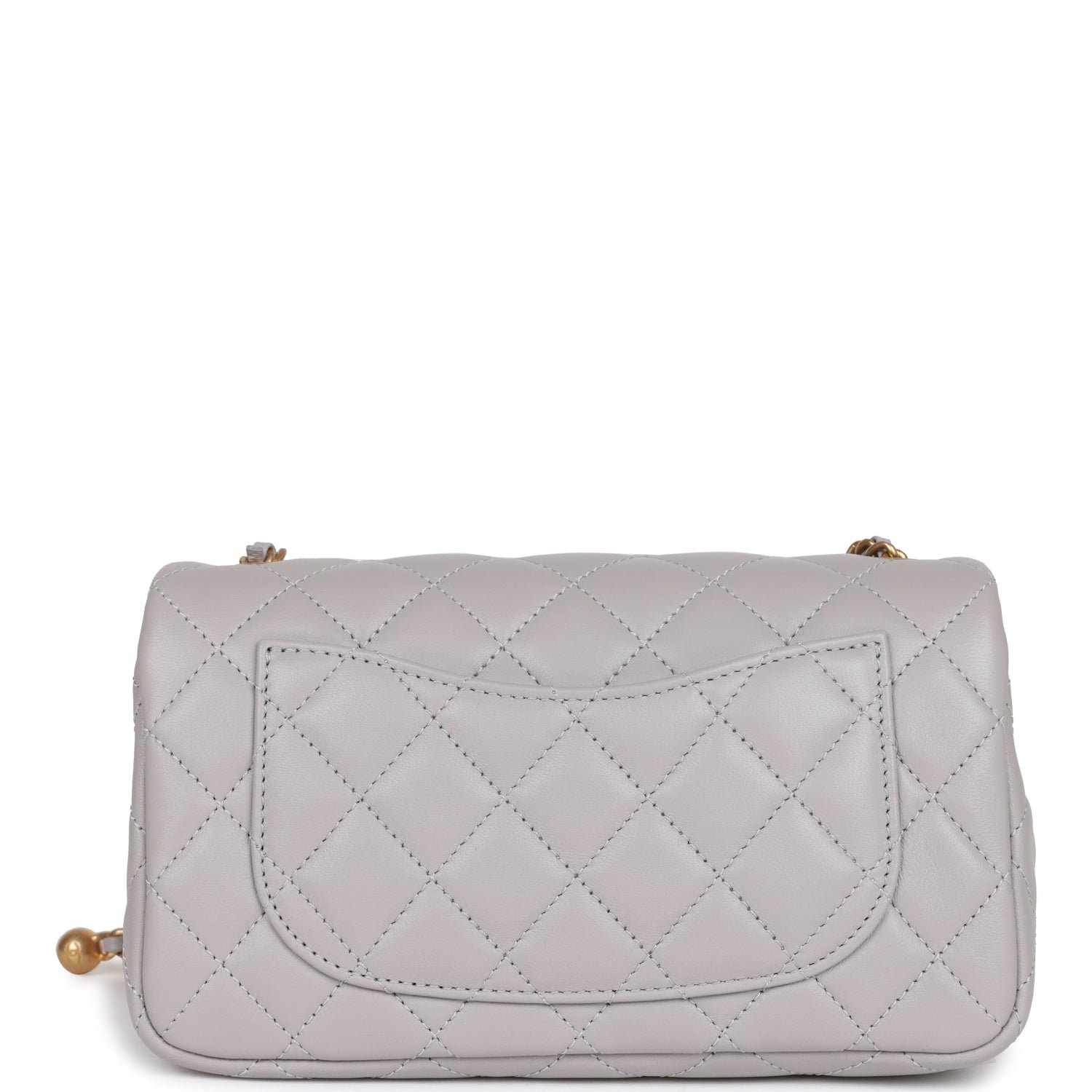 Mini Flap Bag Light Grey Hardware - Image 3