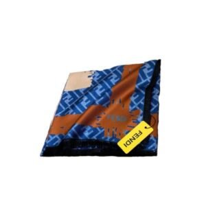 Fendi Ff Printed Brush Scarf Blue