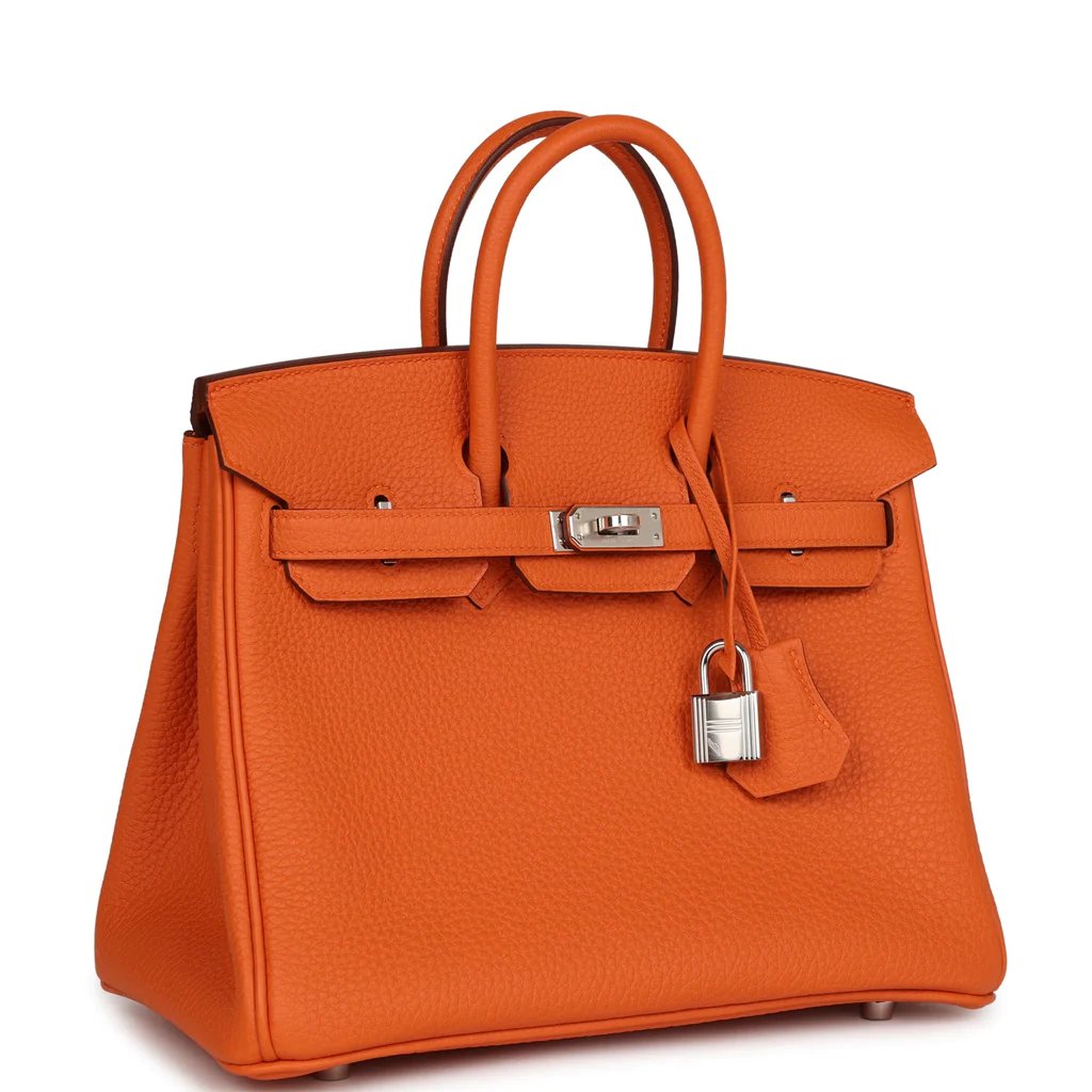 Hermes Birkin 25 Orange Togo Palladium Hardware - Image 2