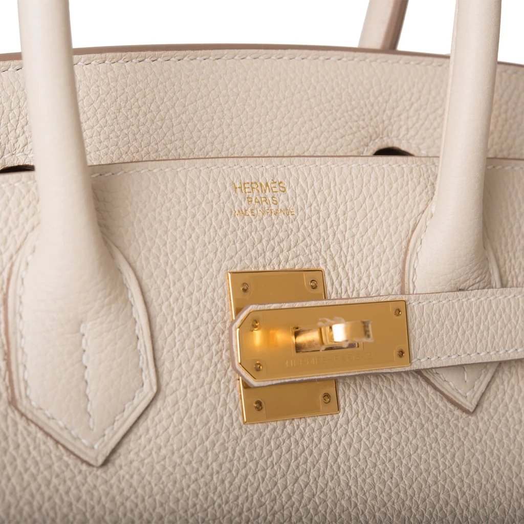 Hermes Birkin 30 Craie Togo Gold Hardware - Image 6