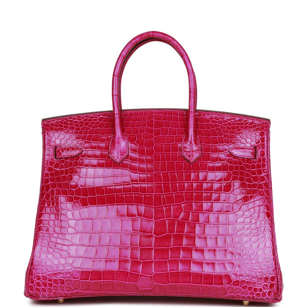 Hermes Birkin 30 Rose Scheherazade Shiny Niloticus Crocodile Gold Hardware - Image 4