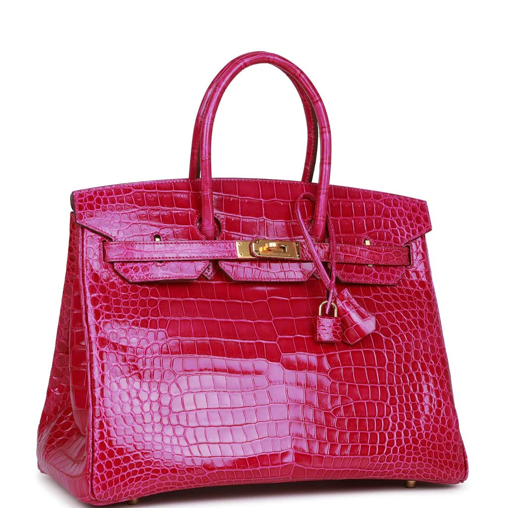 Hermes Birkin 30 Rose Scheherazade Shiny Niloticus Crocodile Gold Hardware - Image 2