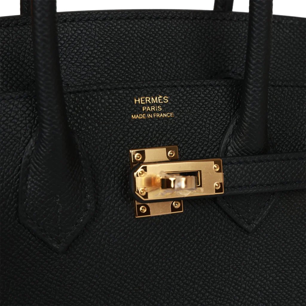 Hermes Birkin Sellier 25 Black Epsom Gold Hardware - Image 7