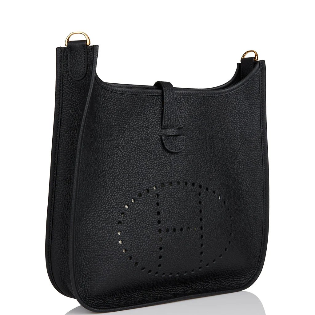 Hermes Evelyne Pm Black Clemence Gold Hardware - Image 2