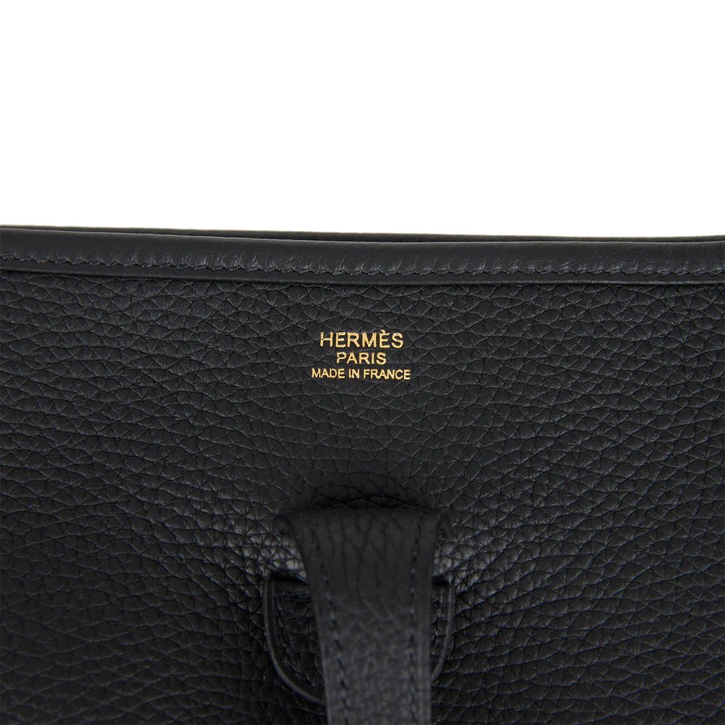 Hermes Evelyne Pm Black Clemence Gold Hardware - Image 6