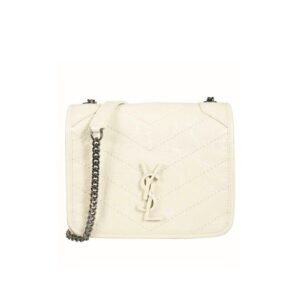 Saint Laurent Niki Vintage Leather Chain Wallet Cream 19Cm