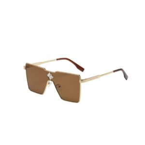 Louis Vuitton Cyclone Metal Sunglasses Gold Hardware In Tea
