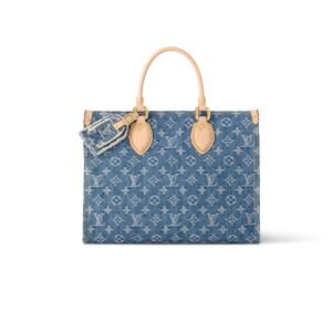 Louis Vuitton New Lv Remix Onthego Mm Denim Blue 35Cm M46871