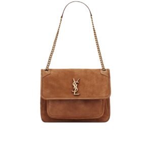 Saint Laurent Niki Baby Chain Bag In Suede Brown 6237483