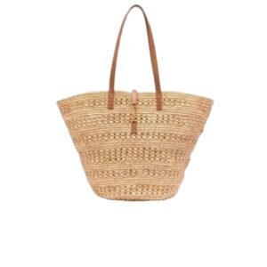 Saint Laurent Panier Raffia Natural Brown 39Cm 688221 Gaaac 2080