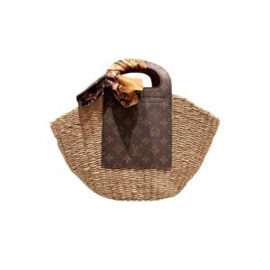 Louis Vuitton Raffia Monogram Crossbody Shoulder Bag Natural 21Cm