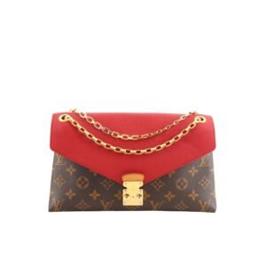 Louis Vuitton Pallas Chain Canvas Monogram Shoulder Bag Red