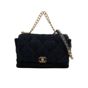 Chanel 19 Velvet Flap Bag Black 26Cm