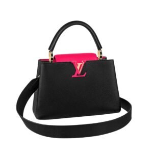 Louis Vuitton Capucines Black And Rose Berlingot 27Cm