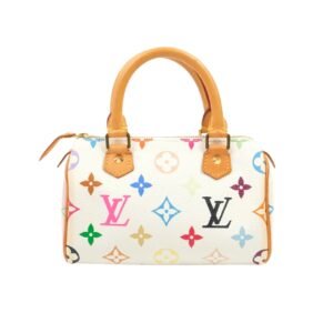 Louis Vuitton X Takashi Murakami Monogram Blanc White Multicolor Mini Speedy 20Cm