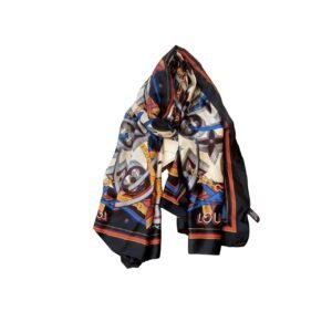 Fendi Ff Motif Silk Square Scarf Brown Black