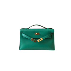 Hermes Kelly Pochette Vert Vertigo Swift Gold Hardware