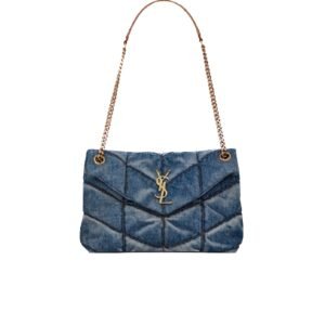 Saint Laurent Puffer Medium In Suede And Denim 30Cm 5774752Pt674575