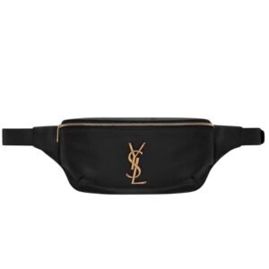 Saint Laurent Belt Bag Ysl Logo Appliqu?D Leather Black 25Cm